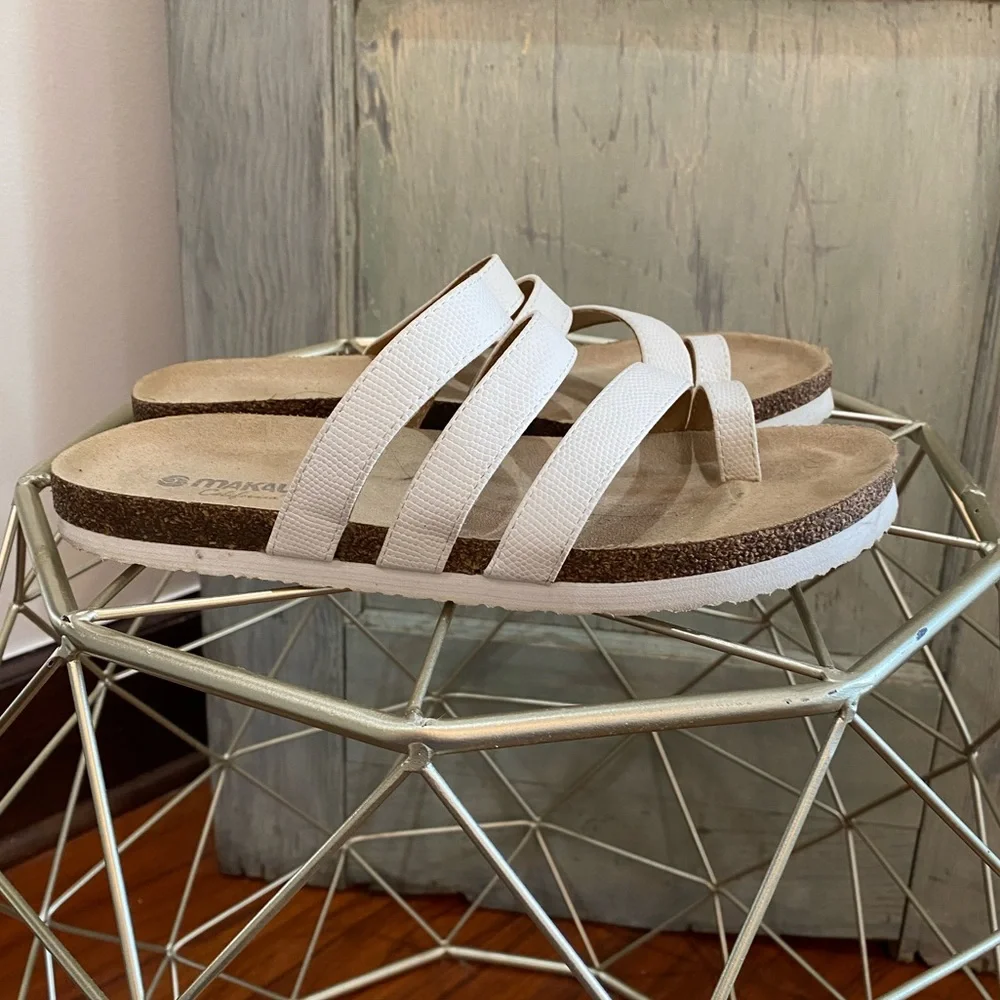 Makalu California Women’s Sandals White Olivia Size 8.5